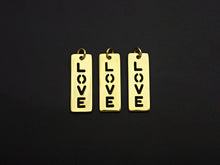 Load image into Gallery viewer, Hollow Out LOVE Long Bar Pendant, Rectangle Cubic Zirconia Pendant, DIY Mother's Day Gift, 11x29mm, Sku#F1100