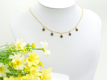 Load image into Gallery viewer, Dainty Gold Black Star Layering Necklace, Gold Necklace, Layering Necklace, Star Necklace, Choker Necklace, Mom Christmas Gift, sku# Z712