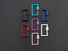 Load image into Gallery viewer, Colorful Enamel Rectangle Shape Clasp, Enamel Clasp, Black/Red/Pink/White/Blue Carabiner Clasp, 14x23mm, sku#H243