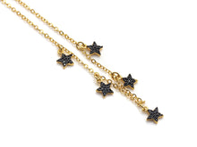 Load image into Gallery viewer, Dainty Gold Black Star Layering Necklace, Gold Necklace, Layering Necklace, Star Necklace, Choker Necklace, Mom Christmas Gift, sku# Z712