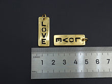Load image into Gallery viewer, Hollow Out LOVE Long Bar Pendant, Rectangle Cubic Zirconia Pendant, DIY Mother's Day Gift, 11x29mm, Sku#F1100