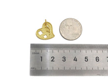 Load image into Gallery viewer, 18K Dainty Gold Hollow Out Rose Flower Heart Shape Pendant, Sku#F1392C