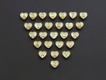 Load image into Gallery viewer, New Trendy Gold Mother of Pearl  A-Z 26 Initials Letter Heart Space Beads, Initial Letter Beads, 7x9x10mm,sku#G420