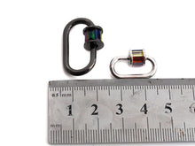 Load image into Gallery viewer, Colorful Baguette CZ Oval Shape Clasp, Gold Silver Black  Rose Gold Plated Clasp, Carabiner Clasp, 13x20mm/18x28mm, sku#H189