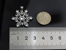 Load image into Gallery viewer, CZ Micro Pave Snowflake Pendant, Gold/Silver Plated Jewelry, Snowflake Charm Pendant, 26x23mm,sku#F1220