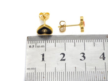 Load image into Gallery viewer, CZ Enamel Round Stud Earrings, Sku#J164C
