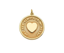 Load image into Gallery viewer, 14K Gold Filled Heart On Round Medallion Pendant,SKU#LX03