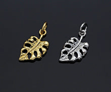 Load image into Gallery viewer, CZ Micro Pave Banana Leaf Pendant with bail,Cubic Zirconia Banana Leaf Pave Pendant Beads, Pave Pendant, 9x16mm,SKU#F1191