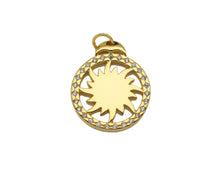 Load image into Gallery viewer, CZ Micro Pave Whirlwind On Round Ring Shape Pendant,Cubic Zirconia Medallion Charm, Necklace Bracelet Charm Pendant, 18x21mm, Sku#F1393