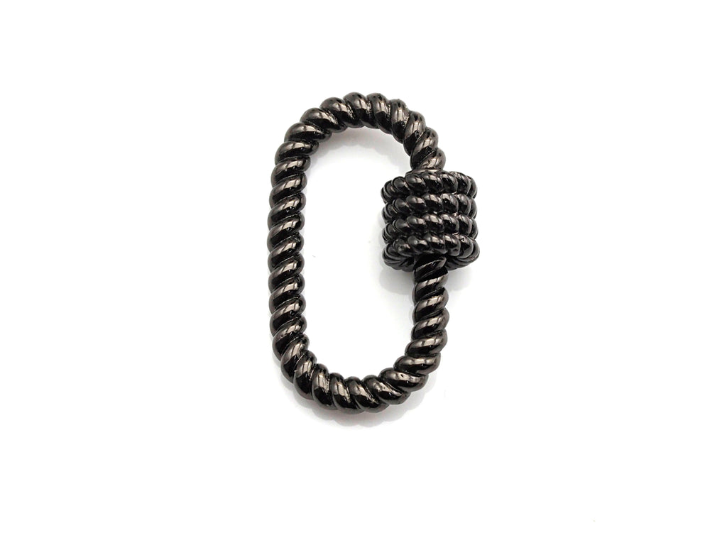 Oval Shape Clasp, CZ Pave Clasp, Gold/Silver/Rose Gold/Gunmetal Carabiner Clasp, 19x29mm, sku#H190