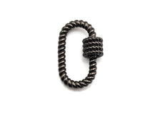 Load image into Gallery viewer, Oval Shape Clasp, CZ Pave Clasp, Gold/Silver/Rose Gold/Gunmetal Carabiner Clasp, 19x29mm, sku#H190