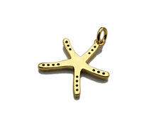 Load image into Gallery viewer, CZ Enamel Starfish Shape Charm, Gold/Silver Finish Enamel CZ Pave Star Fish Pendant, Pave Charm,16x18mm, sku#L323