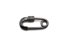 Load image into Gallery viewer, Clear CZ Micro pave Safety Pin Lock Clasp, CZ Pave Pin Lock