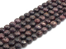 Load image into Gallery viewer, Double Sided Turtle Shell Cut Natural Garnet Coin beads, 8mm Flat coin faceted, Natural Gemstone Beads, 16 Full strand, sku#U608
