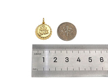 Load image into Gallery viewer, 18K Dainty Gold Be Free Words On Round Bottle Cap Shape Pendant/Charm,Daint Medallion Charm, Necklace Bracelet Charm,17x15mm, Sku#F1361