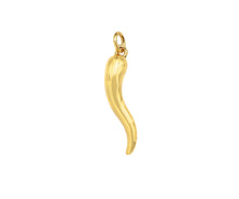 Load image into Gallery viewer, 18k Shiny Gold/Silver Italian Horn Charms, Protection Horn Charms, Chilli Shape Pendant, Bracelet Necklace Charms, 5x26mm, sku#L457