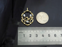 Load image into Gallery viewer, CZ Micro Pave Flower On Picture Frame Shape Pendant,18K Gold Charm, Necklace Bracelet Charm Pendant, 31x20mm,Sku#FH157