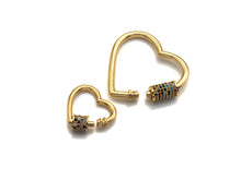 Load image into Gallery viewer, Colorful CZ Micro Pave Heart Shape Clasp, sku#K82