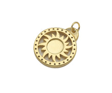Load image into Gallery viewer, CZ Micro Pave Whirlwind On Round Ring Shape Pendant,Cubic Zirconia Medallion Charm, Necklace Bracelet Charm Pendant, 18x21mm, Sku#F1393