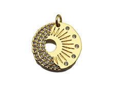 Load image into Gallery viewer, CZ Micro Pave Radical Light Cresent Moon Charm, sku#L374