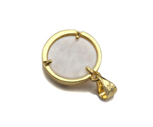 Load image into Gallery viewer, Clear CZ Micro Pave North Star On Round Coin Shape Pendant Charm, Cubic Zirconia Round Coin Mother Of Pearl Charm,14x16mm,sku#LK160