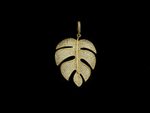 Load image into Gallery viewer, CZ Micro Pave Large Leaf Shape Pendant, Large Leaf Pendants, 30x41mm,sku#F1101