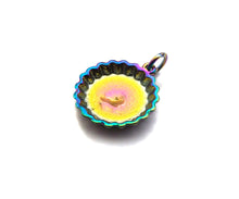 Load image into Gallery viewer, Rainbow Enamel Be Free Word On Bottle Cap Shape Pendant,Gold Enamel Charm, Necklace Bracelet Charm Pendant,15x17mm, Sku#F1376
