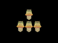Load image into Gallery viewer, Colorful CZ Micro Pave Hamsa Hand Pendant/Charm,Cubic Zirconia Paved Charm, Necklace Bracelet Charm Pendant, 14x21mm,sku#F1144