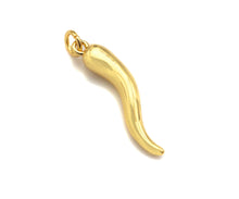 Load image into Gallery viewer, 18k Shiny Gold/Silver Italian Horn Charms, Protection Horn Charms, Chilli Shape Pendant, Bracelet Necklace Charms, 5x26mm, sku#L457