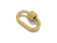 Load image into Gallery viewer, Oval Shape Clasp, CZ Pave Clasp, Gold/Silver/Rose Gold/Gunmetal Carabiner Clasp, 19x29mm, sku#H190