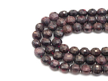 Load image into Gallery viewer, Double Sided Turtle Shell Cut Natural Garnet Coin beads, 8mm Flat coin faceted, Natural Gemstone Beads, 16 Full strand, sku#U608