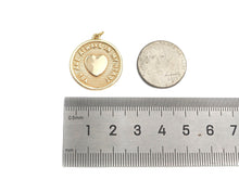 Load image into Gallery viewer, 14K Gold Filled Heart On Round Medallion Pendant,SKU#LX03