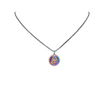 Load image into Gallery viewer, Rainbow Enamel Be Free Word On Bottle Cap Shape Pendant,Gold Enamel Charm, Necklace Bracelet Charm Pendant,15x17mm, Sku#F1376