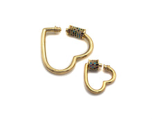 Load image into Gallery viewer, Colorful CZ Micro Pave Heart Shape Clasp, sku#K82
