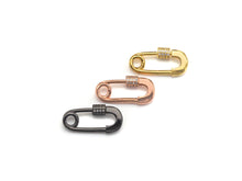 Load image into Gallery viewer, Clear CZ Micro pave Safety Pin Lock Clasp, CZ Pave Pin Lock