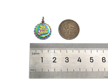 Load image into Gallery viewer, Rainbow Enamel Be Free Word On Bottle Cap Shape Pendant,Gold Enamel Charm, Necklace Bracelet Charm Pendant,15x17mm, Sku#F1376