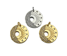 Load image into Gallery viewer, CZ Micro Pave Radical Light Cresent Moon Charm, sku#L374