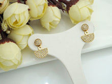 Load image into Gallery viewer, Dot and Half Circle Stud Earrings, Sku#J278
