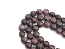 Load image into Gallery viewer, Double Sided Turtle Shell Cut Natural Garnet Coin beads, 8mm Flat coin faceted, Natural Gemstone Beads, 16 Full strand, sku#U608