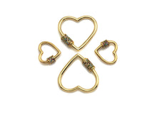 Load image into Gallery viewer, Colorful CZ Micro Pave Heart Shape Clasp, sku#K82