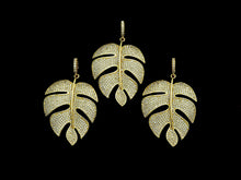 Load image into Gallery viewer, CZ Micro Pave Large Leaf Shape Pendant, Large Leaf Pendants, 30x41mm,sku#F1101