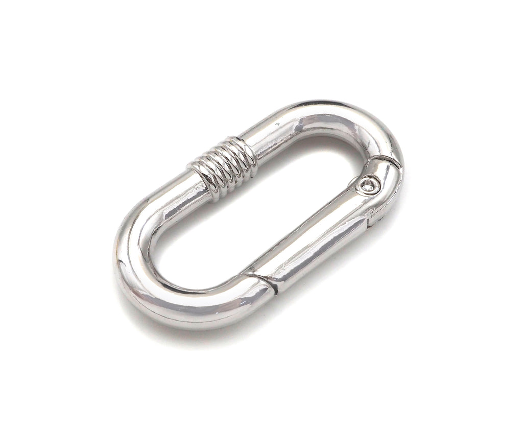 Gold/Silver Oval Clasp with Screw Patten, Snap Clip Trigger Clasp, Spring Buckle for Chain Purse Key Jewelery, 17x33mm, sku#H310