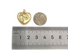 Load image into Gallery viewer, High Polished Hand and Foot On Heart Shape Charms,  18x18mm,Sku#F1273C