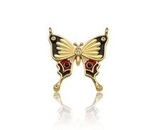 Load image into Gallery viewer, Colorful Enamel Butterfly Shape Pendant/Charm,Black White Red Enamel Butterfly, Necklace Bracelet Enamel Charm Pendant,21x22mm, Sku#LK199