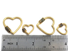 Load image into Gallery viewer, Colorful CZ Micro Pave Heart Shape Clasp, sku#K82