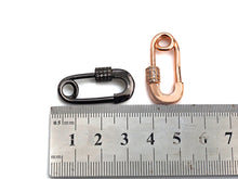 Load image into Gallery viewer, Clear CZ Micro pave Safety Pin Lock Clasp, CZ Pave Pin Lock
