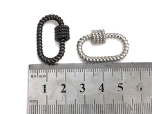 Load image into Gallery viewer, Oval Shape Clasp, CZ Pave Clasp, Gold/Silver/Rose Gold/Gunmetal Carabiner Clasp, 19x29mm, sku#H190