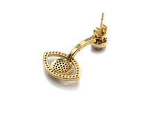 Load image into Gallery viewer, CZ Evil Eye Dnagle Earrings, Sku#J231