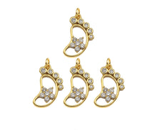 Load image into Gallery viewer, CZ Micro Pave Foot Shape Pendant,18K Gold Star Charm, Necklace Bracelet Charm Pendant,12x21mm,Sku#FH158