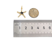 Load image into Gallery viewer, CZ Enamel Starfish Shape Charm, Gold/Silver Finish Enamel CZ Pave Star Fish Pendant, Pave Charm,16x18mm, sku#L323